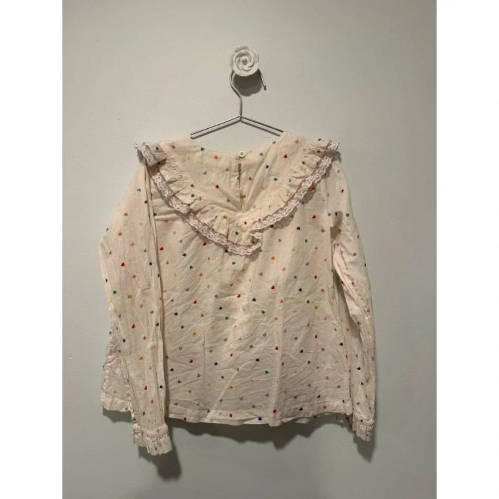 Mini Boden 8-9Y Heart Blouse *stain*